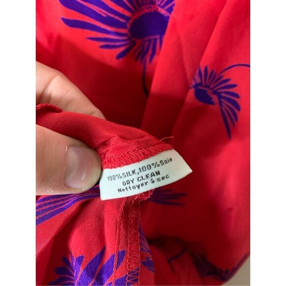 Tucker 100% Silk made in USA dress red women's size small - Picture 6 of 6